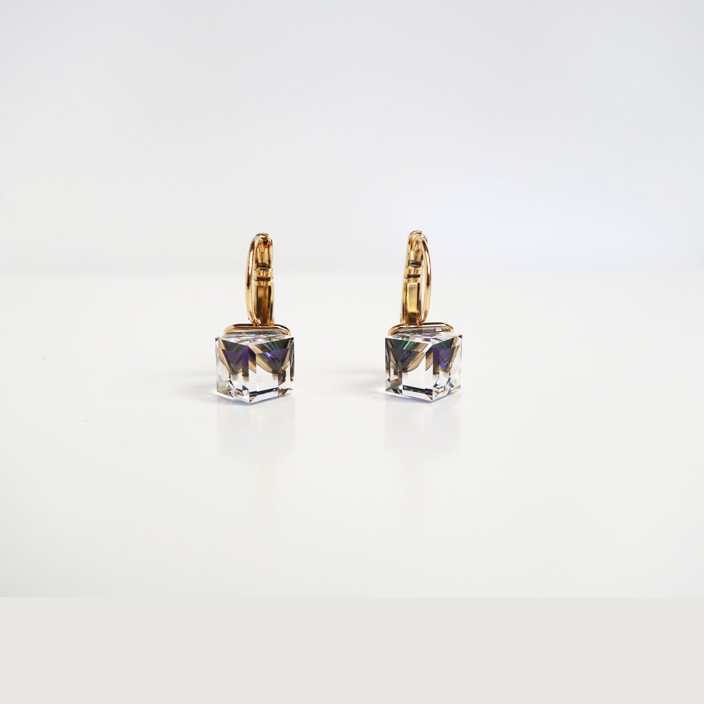 Square Crystals Drop Earrings