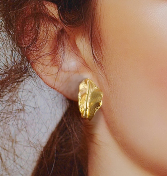 Golden Leaf Statement Earring