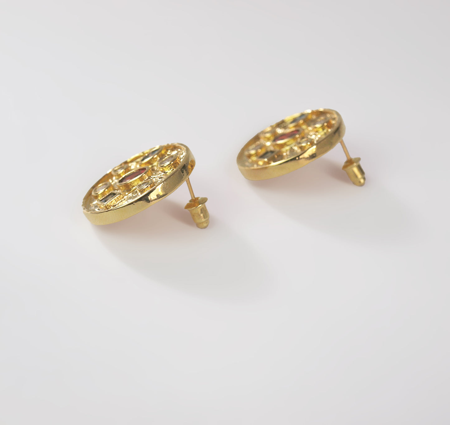 Gold Statement Earring With Molten Stones