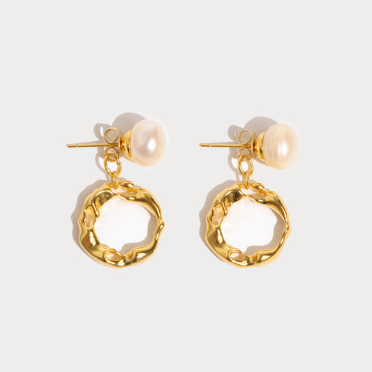 Freshwater Pearl Stud Earring With Removable Drop Details