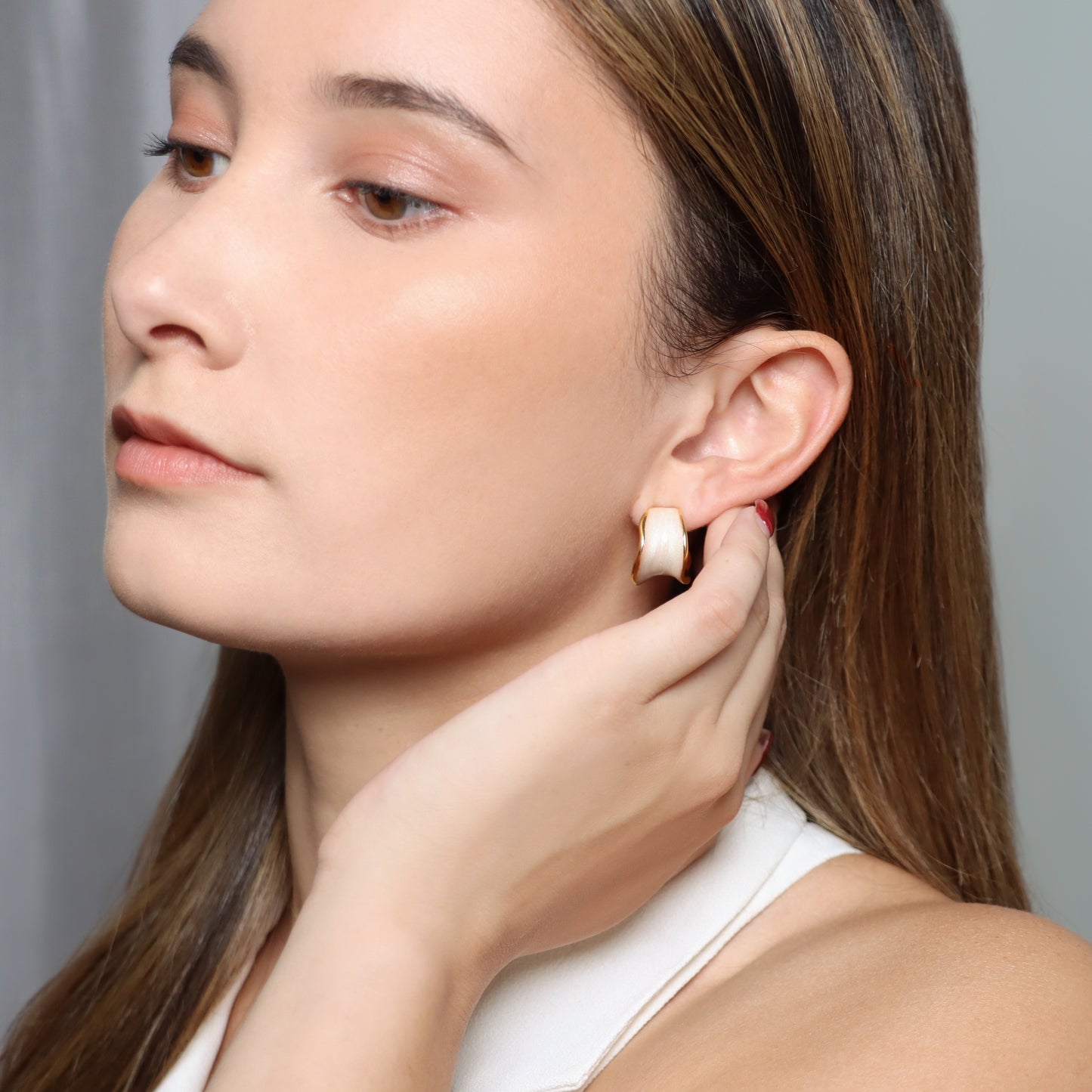 Gold Matte Half Hoops Earring