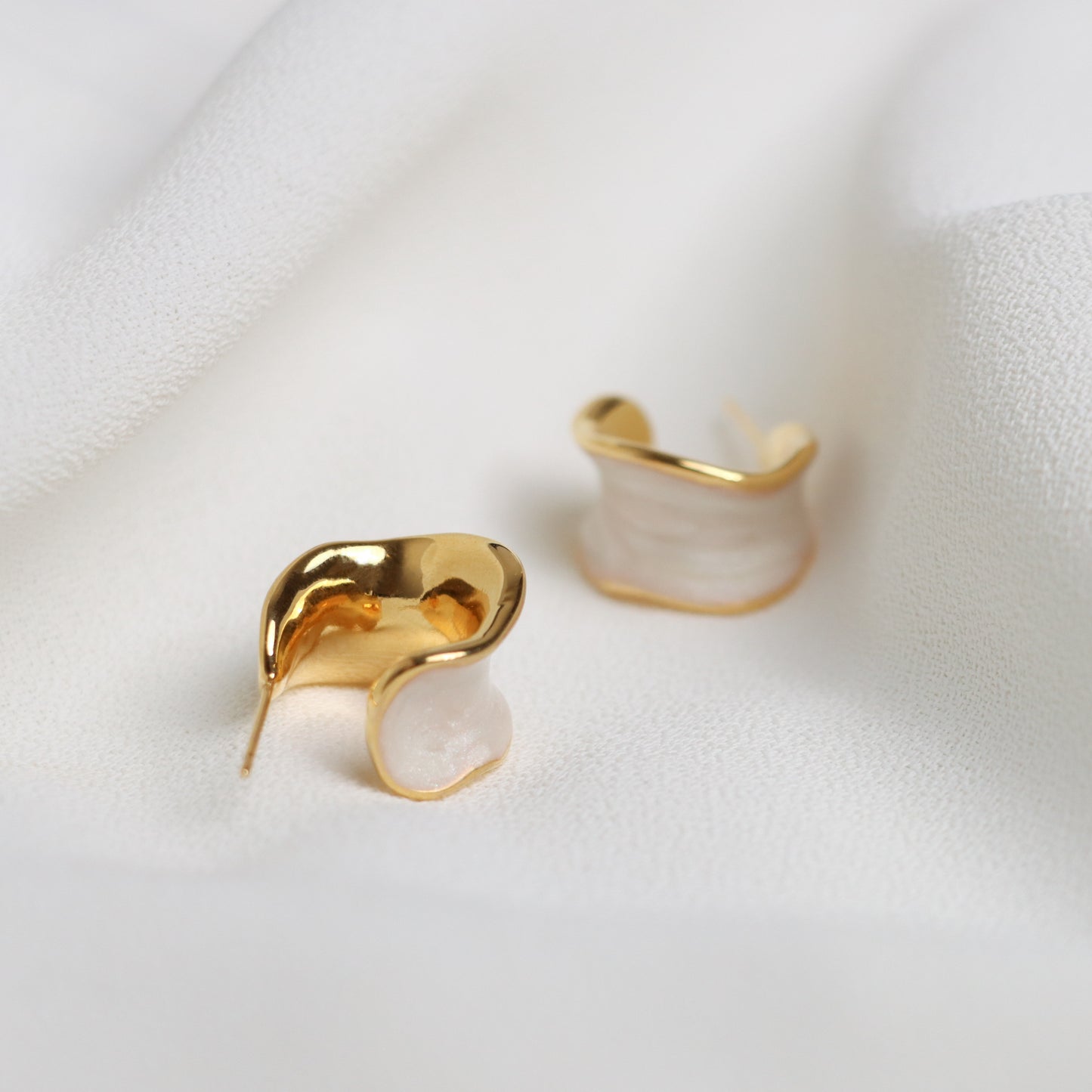 Gold Matte Half Hoops Earring