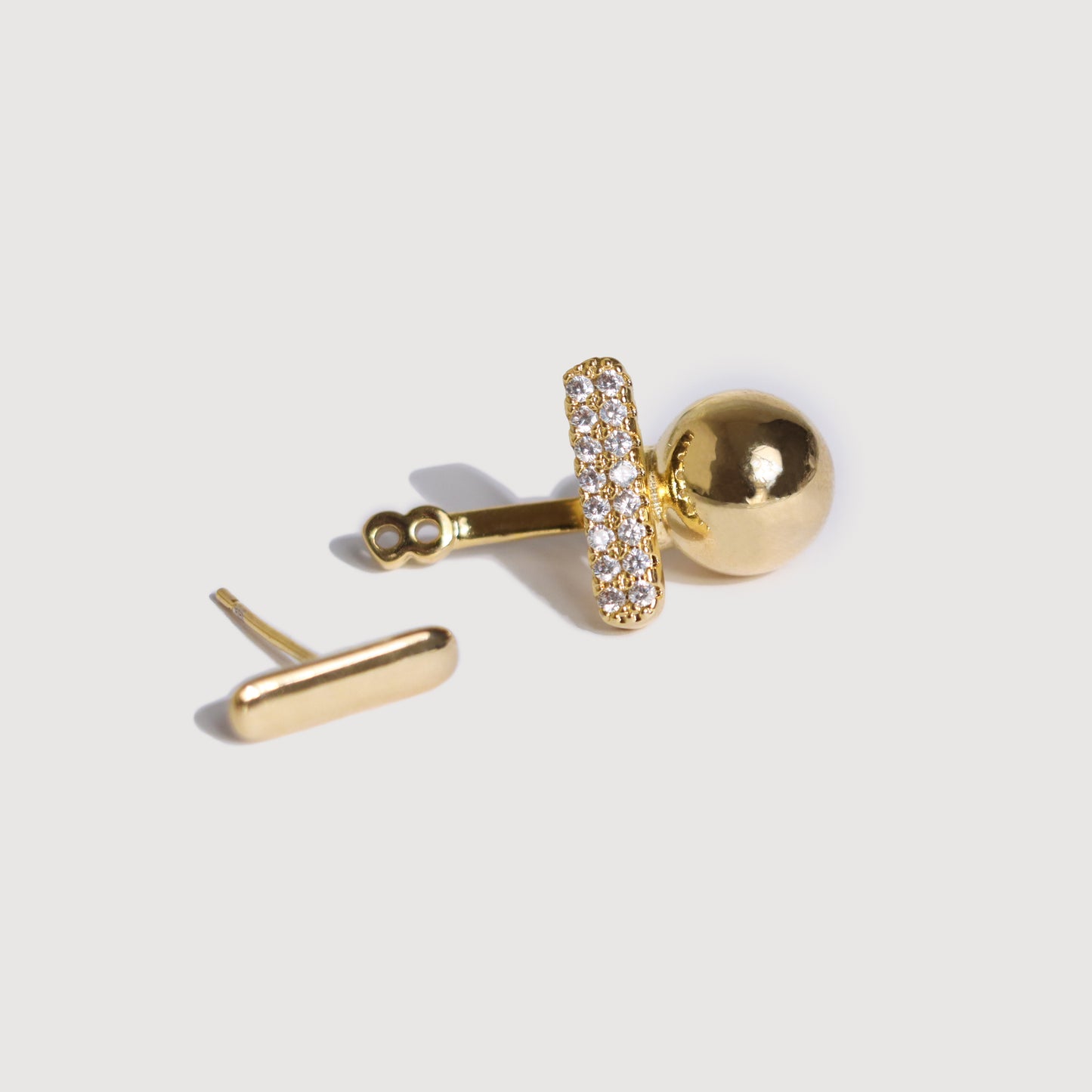 Stud Earring With Drop Removable Details