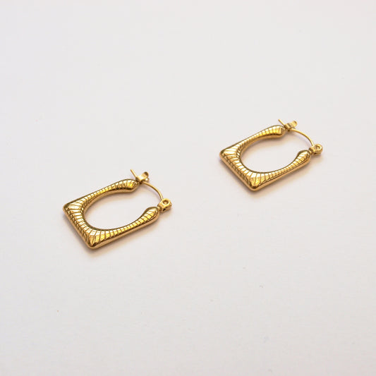 Gold Square Hoop Earrings