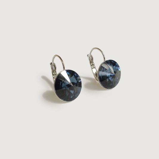 Blue Crystals Silver Plated Earrings