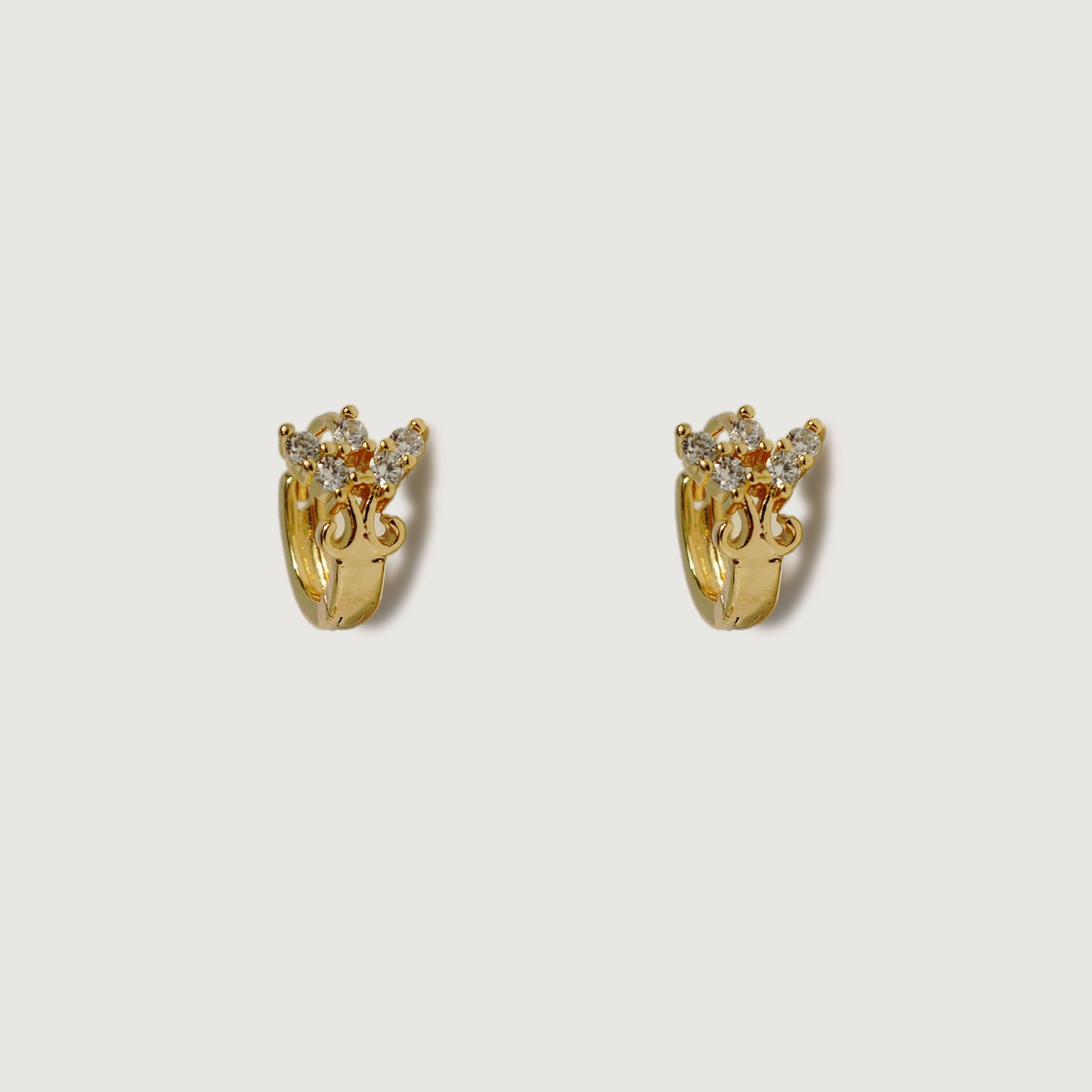 Crown Gold Hoop Earrings