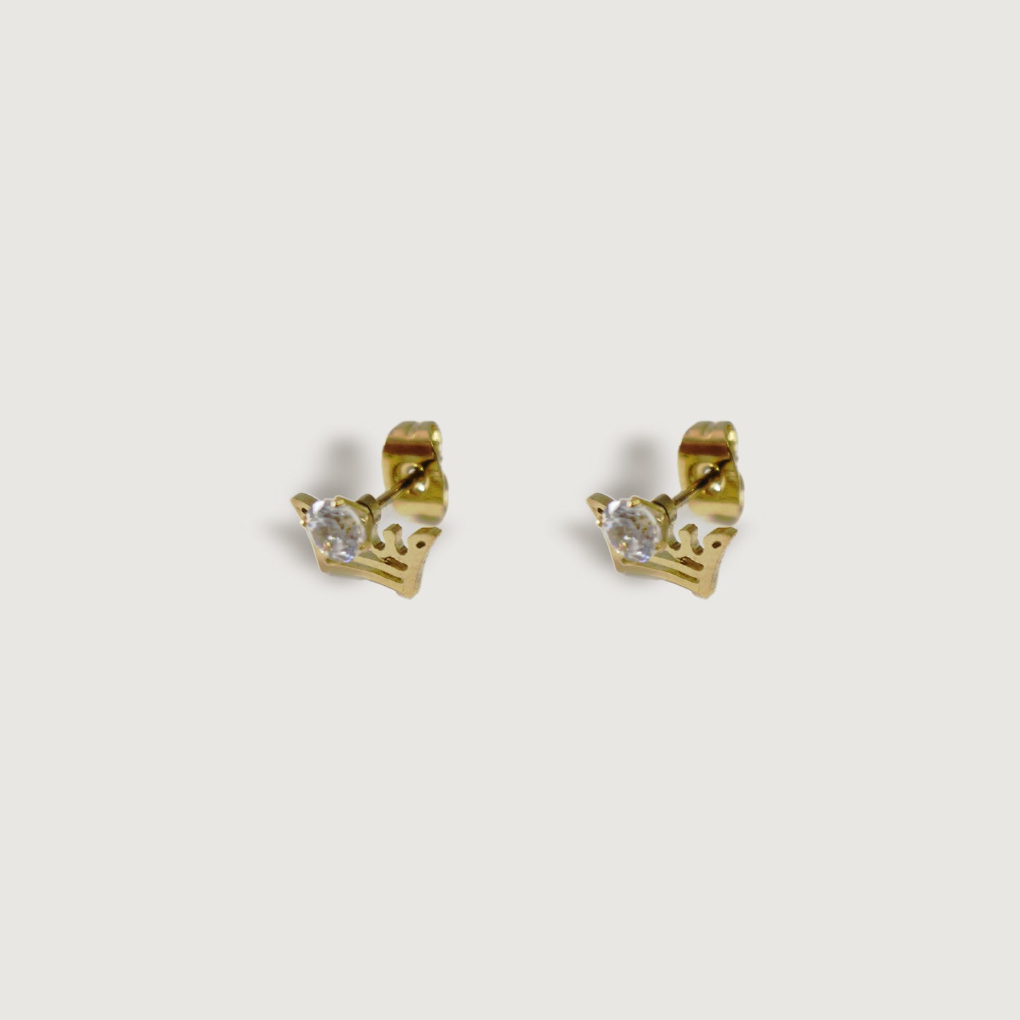 Crown Gold Stud Earrings