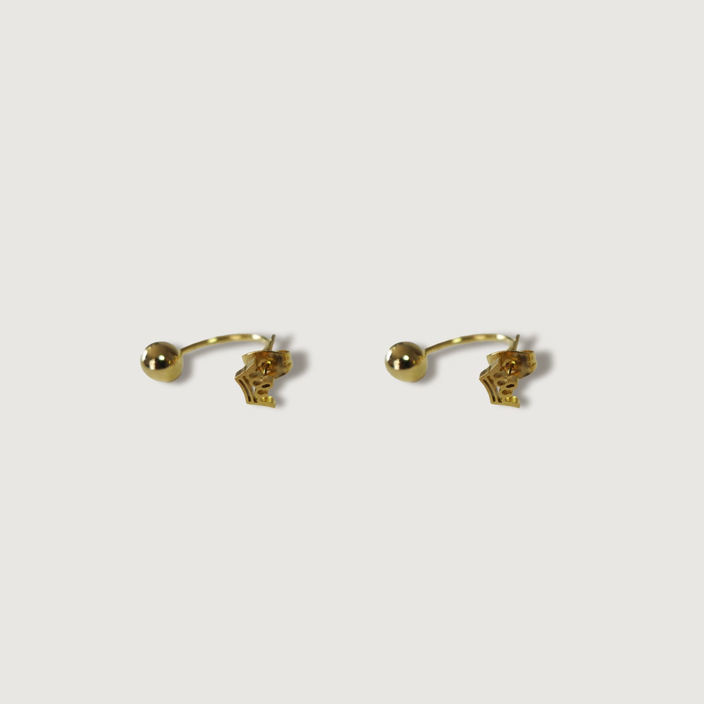 Crown Gold Drop Earrings