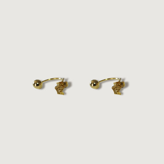 Crown Gold Drop Earrings