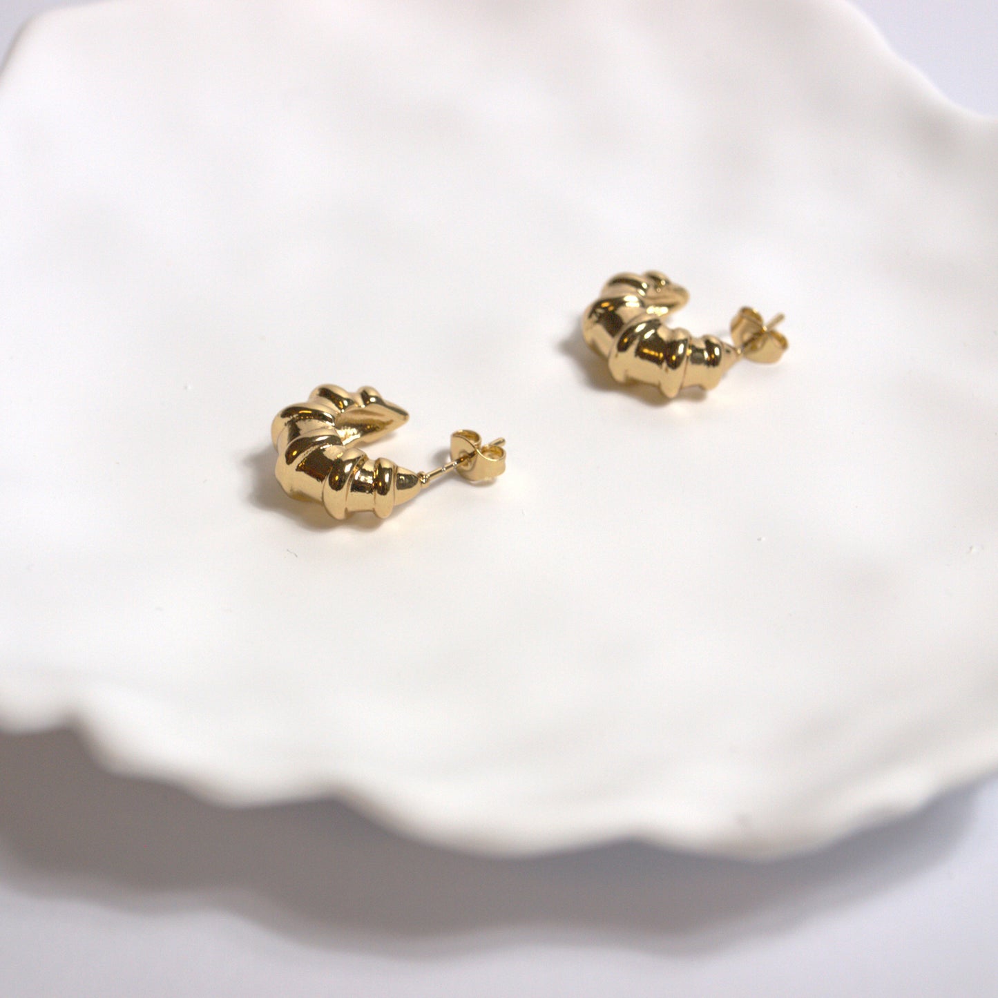 Gold Croissant Earrings