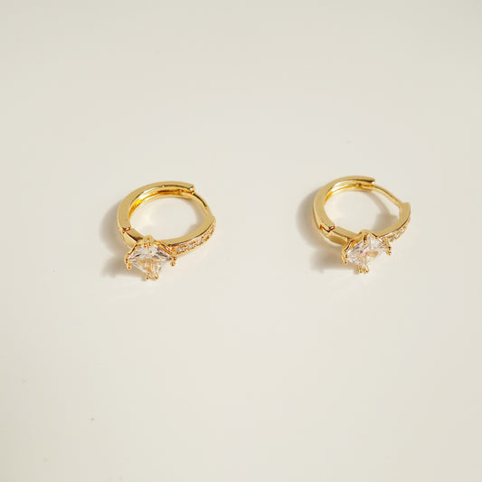 Crystal Small Drop Hoop Earrings