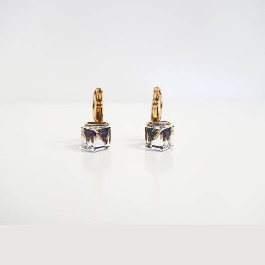 Square Crystals Drop Earrings