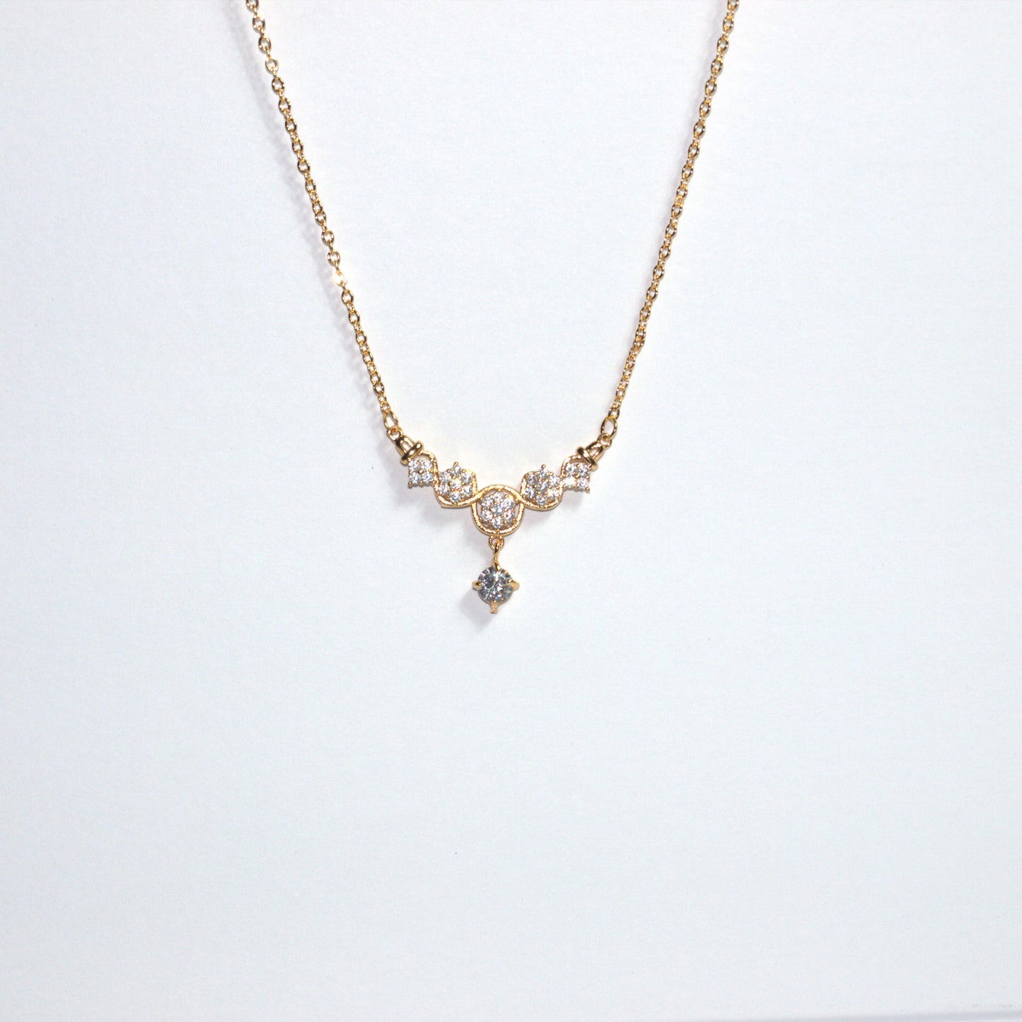 Gold Crystals Pendant Necklace